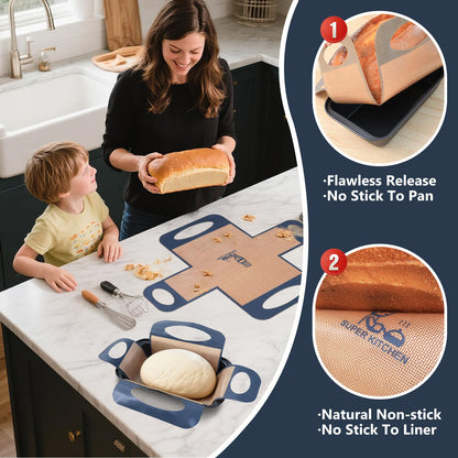 Silicone Bread Loaf Pan Liners: 2 Pack Bread Sling Mat for Baking 2lb Pan 🍁 All In One Marketplace Canada