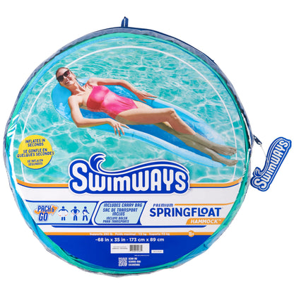SwimWays Spring Float Premium Hammock Pool Lounger, Inflatable Pool Floats Adult with Fast Inflation for Ages 15 & Up, Sky Blue 🍁 All In One Marketplace Canada