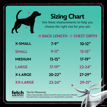 Costume pour chien Disney for Pets Halloween L'Étrange Noël de Monsieur Jack Sally - Costume d'Halloween sous licence officielle pour chiens, taille très grand (XL)