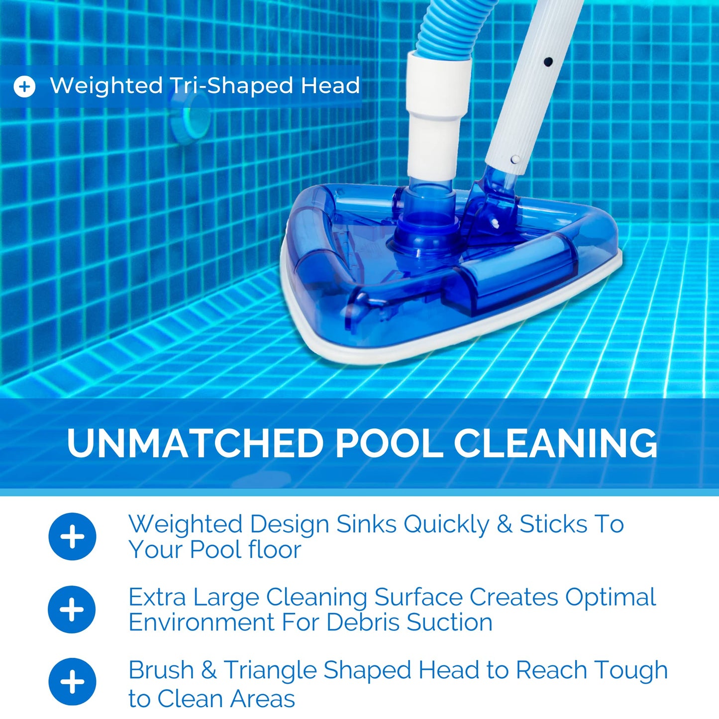 Solstice by International Leisure Products Swimline Hydro Tools 8145 Clear Weighted Triangle Pool Vacuum Head Swimline