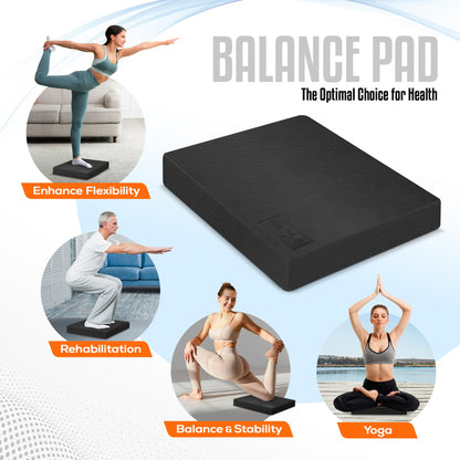 Yes4All Balance Pad, Nonslip TPE Foam Pad with Upgraded Sizes - L, XL, XXL Balance Mat for Fitness, Yoga, Pilates & Stability Training - Multicolor Options - L, Black, Single 🍁 All In One Marketplace Canada