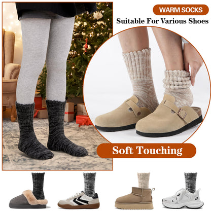 Sandsuced Merino Wool Thermal Boot Socks for Women Men Cozy Warm Hiking Thick Winter Socks 3 Pairs Christmas Stocking Stuffers (Grey/Light Khaki/Black,M) 🍁 All In One Marketplace Canada