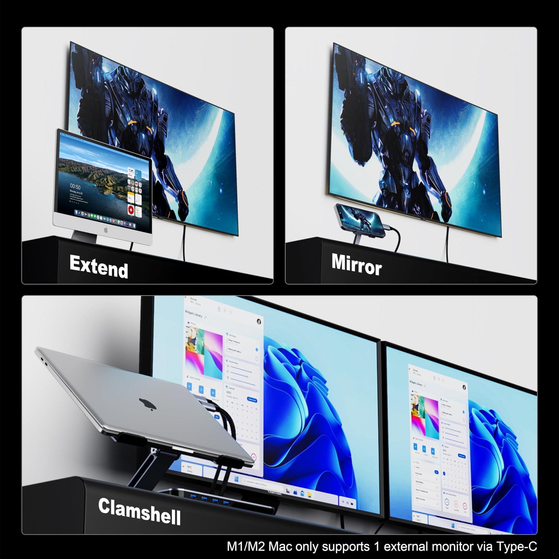 BENFEI USB C to HDMI 6 Feet Cable [4K@60Hz, Aluminum Shell, Nylon Braided], Thunderbolt 3/4 Compatible with iPhone 15 Pro/Max, MacBook Pro/Air 2023, iPad Pro, Surface Book 2, Galaxy S23 and More - Available at All In One Marketplace Canada