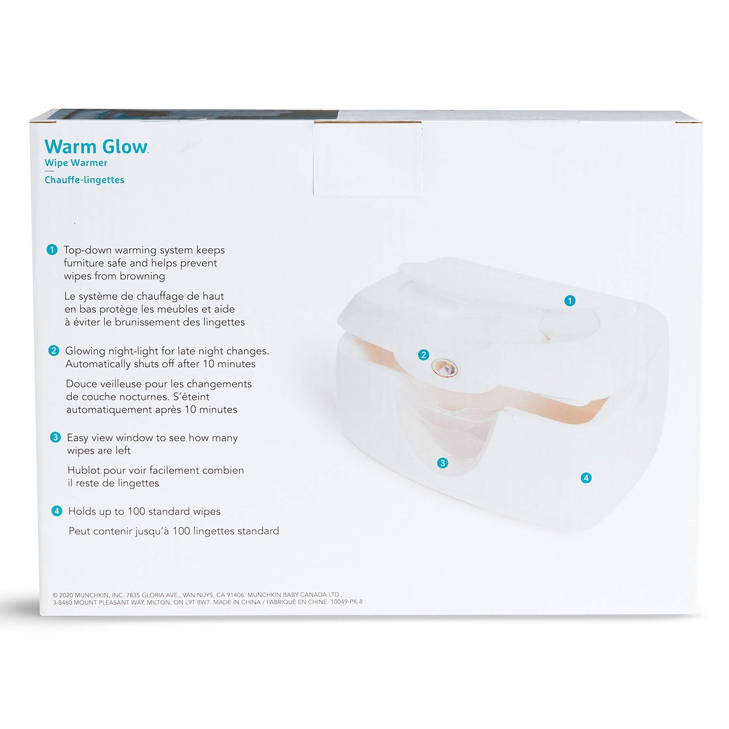 Munchkin Warm Glow Baby Wipe Warmer, White 🍁 All In One Marketplace Canada