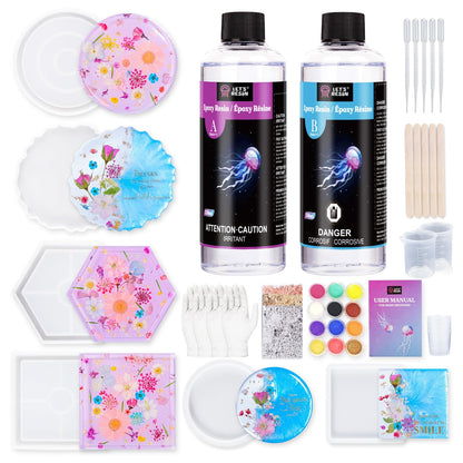 LET'S RESIN Resin Coaster Molds Kit, 16oz Epoxy Starter Kit for Beginners 🍁 All In One Marketplace Canada