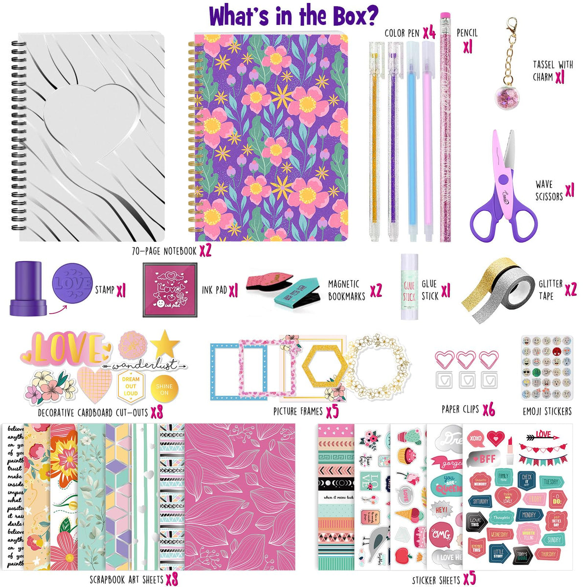 DIY Journal Kit for Girls, Scrapbook and Diary Set, Gifts for Girls 8-12 🍁 All In One Marketplace Canada