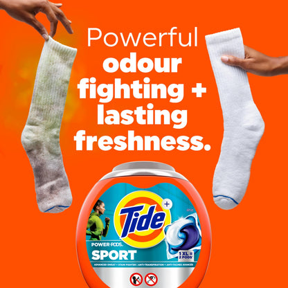 Tide Power Pods Laundry Detergent Pacs with Febreze Sport, Febreze Freshness with Sport Odor Defense, 2.06 kg, 45 Count Tide