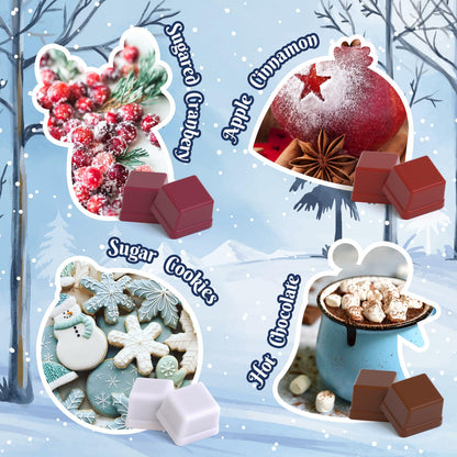 ARVIDSSON Winter Scented Wax Melts, Holiday Soy Wax Cubes for Wax Warmer, Strong Scent Wax Candle Melts, Wax Tarts Gift Set, Christmas Wreath, Gingerbread, Candy Cane, Cranberry, Apple Cinnamon 🍁 All In One Marketplace Canada
