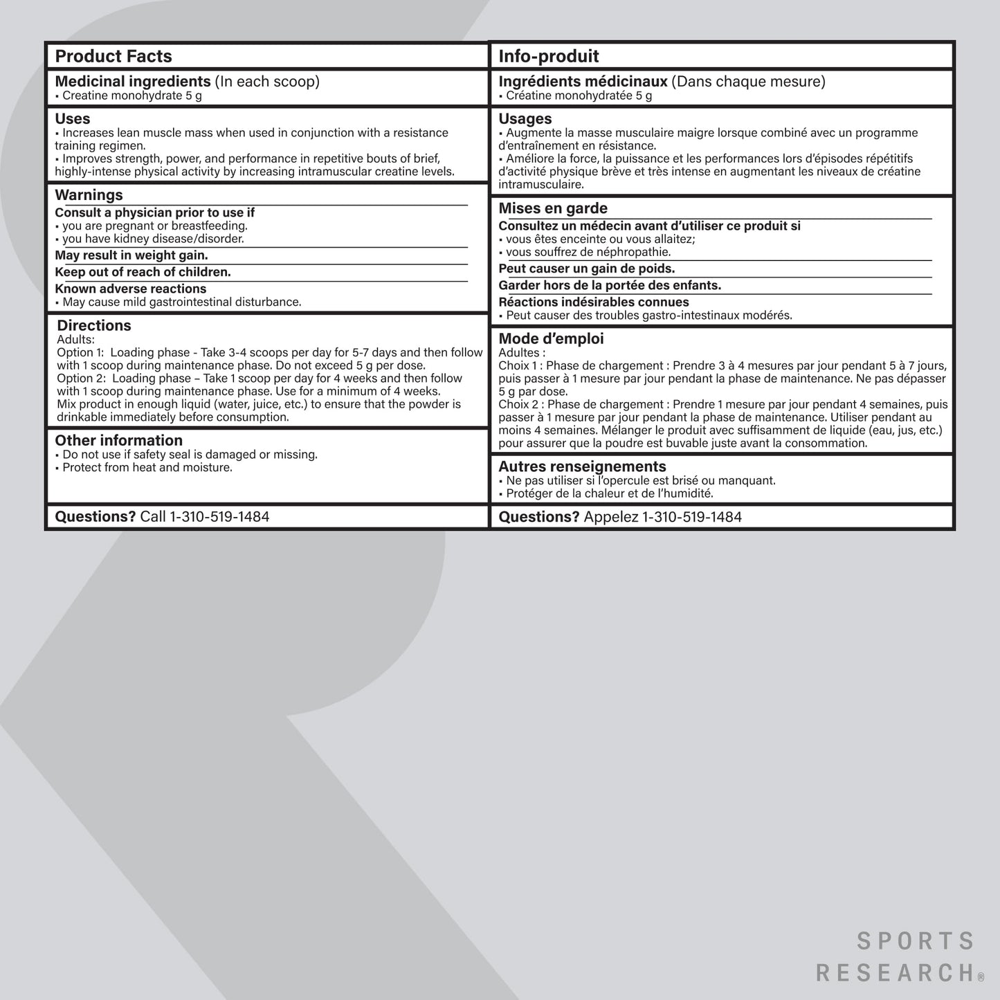 Sports Research® Creatine Monohydrate - Pure Micronized Creatine Monohydrate Powder - Improves strength, power, and performance for Women and Men | Non-GMO 60 Servings