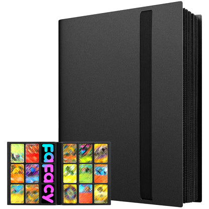 【2026】Trading Card Binder 9 Pocket, Hockey Card Binder with Sleeves Anti-open Strap Waterproof 20-Page 360 Game Cards Binder Holder Gift for Baseball/Soccer/Basketball/Football Cards Collector