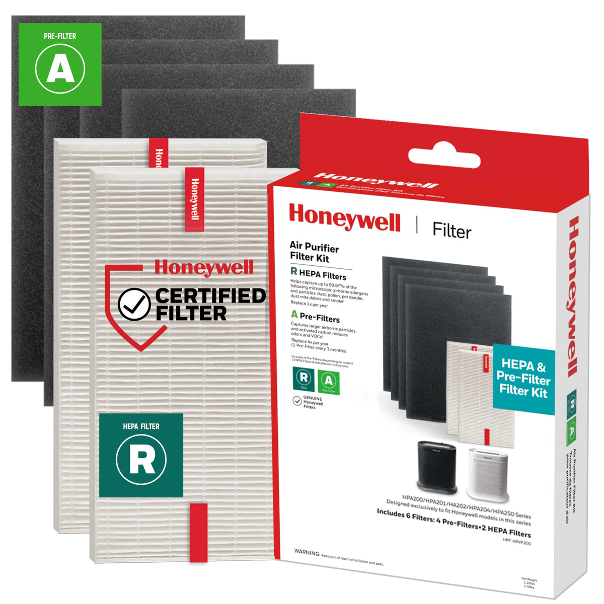 Honeywell HRF-ARVP200 1-Year Value Filter Kit for Large Room HPA200 Series HEPA Console Air Purifiers