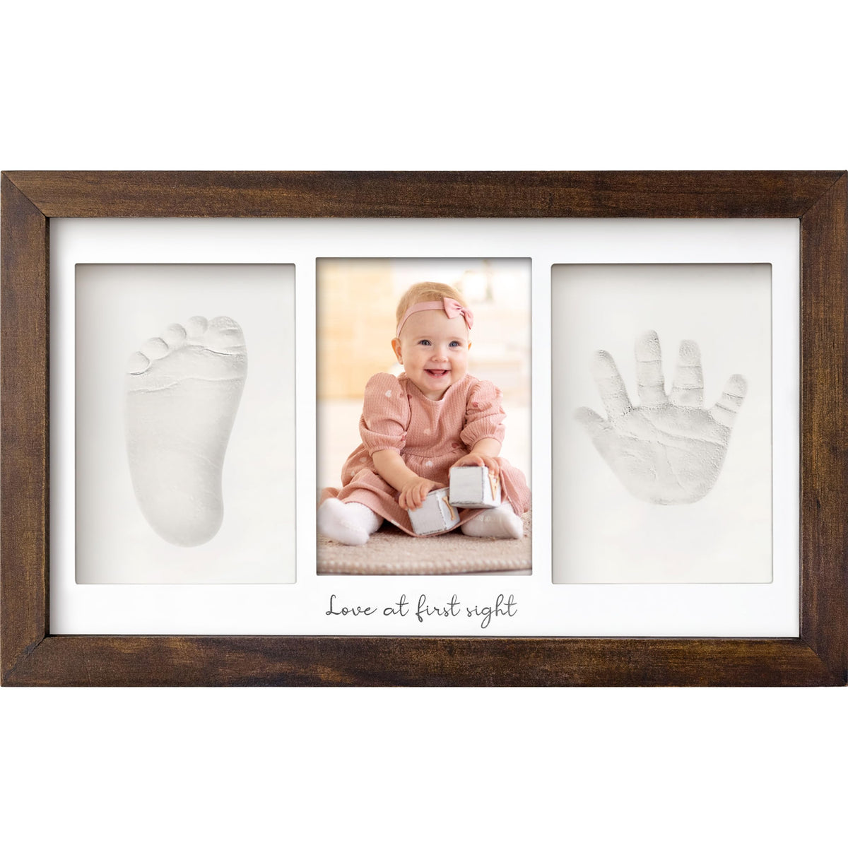 KeaBabies Baby Hand and Footprint Kit, Clay Keepsake Frame (Dark Walnut) 🍁 All In One Marketplace Canada