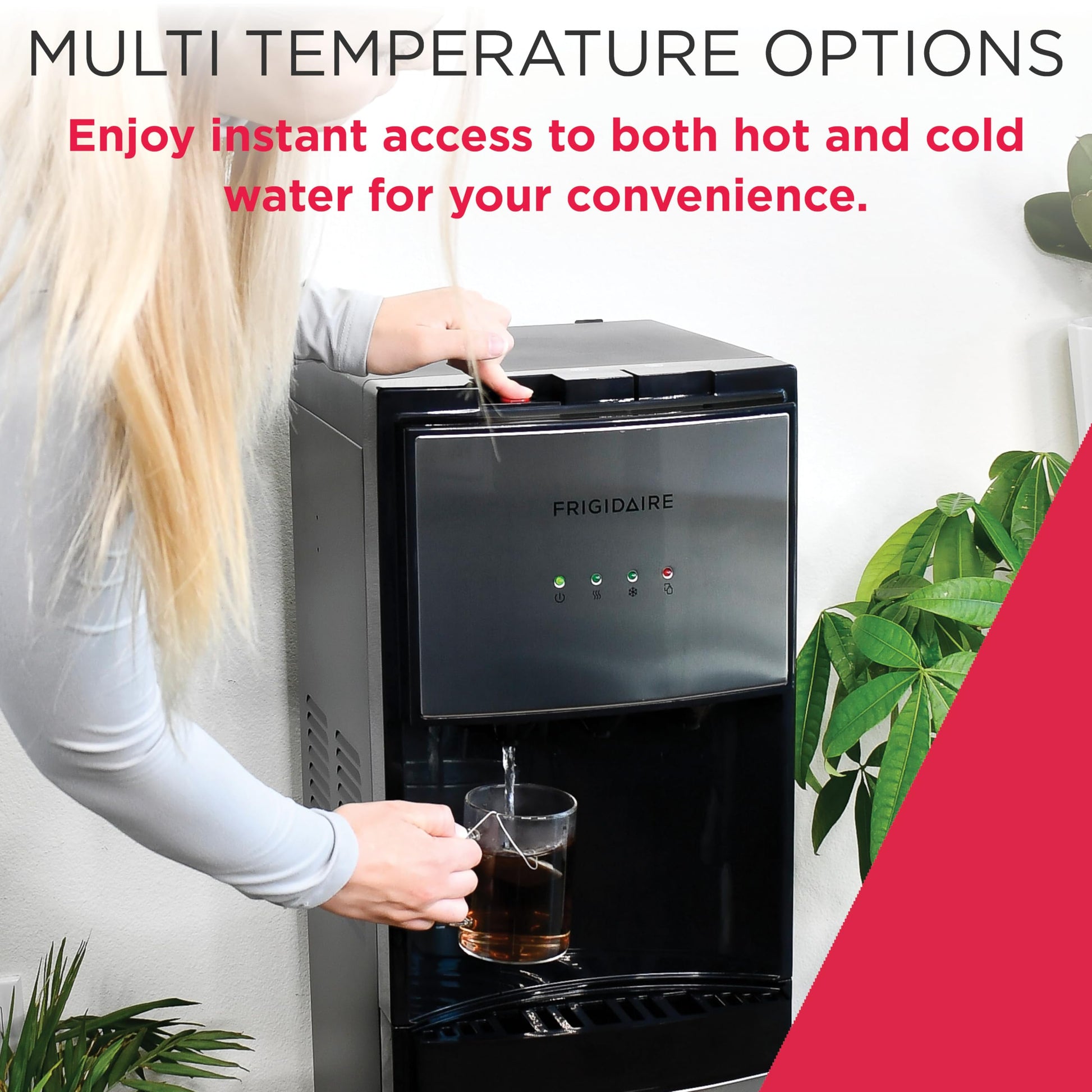 Frigidaire, 5 Gallon Bottom Loading Hot and Cold Water Dispenser, Stainless Steel Frigidaire