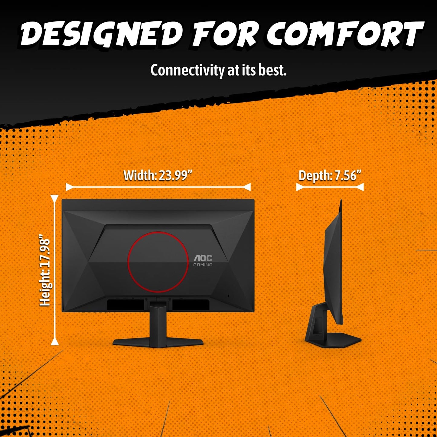 AOC 27 Inch QHD Gaming Monitor 240Hz 0.3ms IPS, 2560x1440, G-Sync Compatible, HDR Ready, DisplayPort 1.4 HDMI 2.0, VESA Mount, 3-Year Zero-Bright-Dot, Q27G41ZE AOC