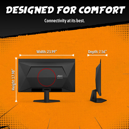 AOC 27 Inch QHD Gaming Monitor 240Hz 0.3ms IPS, 2560x1440, G-Sync Compatible, HDR Ready, DisplayPort 1.4 HDMI 2.0, VESA Mount, 3-Year Zero-Bright-Dot, Q27G41ZE AOC