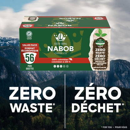 Nabob 100% Colombian Coffee Compostable Pods - 56 Count Box (546g)