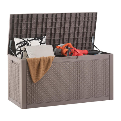 VEVOR Outdoor Storage Box, 100 Gallon Resin Deck Box, Backyard Outside Toy and Towel Storage Cabinet Waterproof, for Patio Furniture Cushions, Garden Tools, Pool Supplies & Package Delivery 🍁 All In One Marketplace Canada