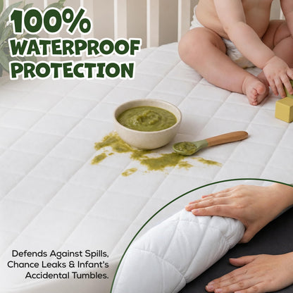 Utopia Bedding Waterproof Crib Fitted Mattress Protector (Pack of 2) - Toddler and Baby Crib Mattress Pad Cover - Soft and Breathable with 7 Inches Deep Skirt (White, 28" x 52")