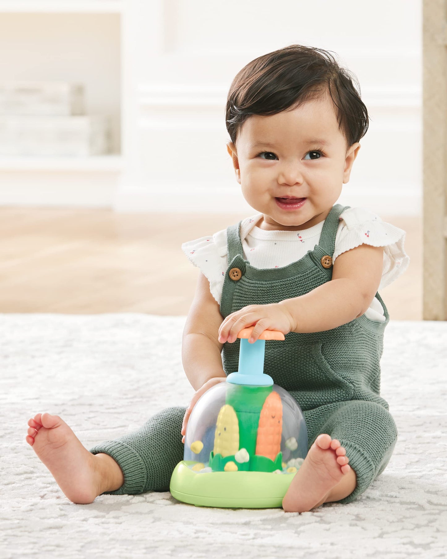 Skip Hop Press & Spin Baby Toy, Farmstand What's Poppin Corn Spinner Skip Hop