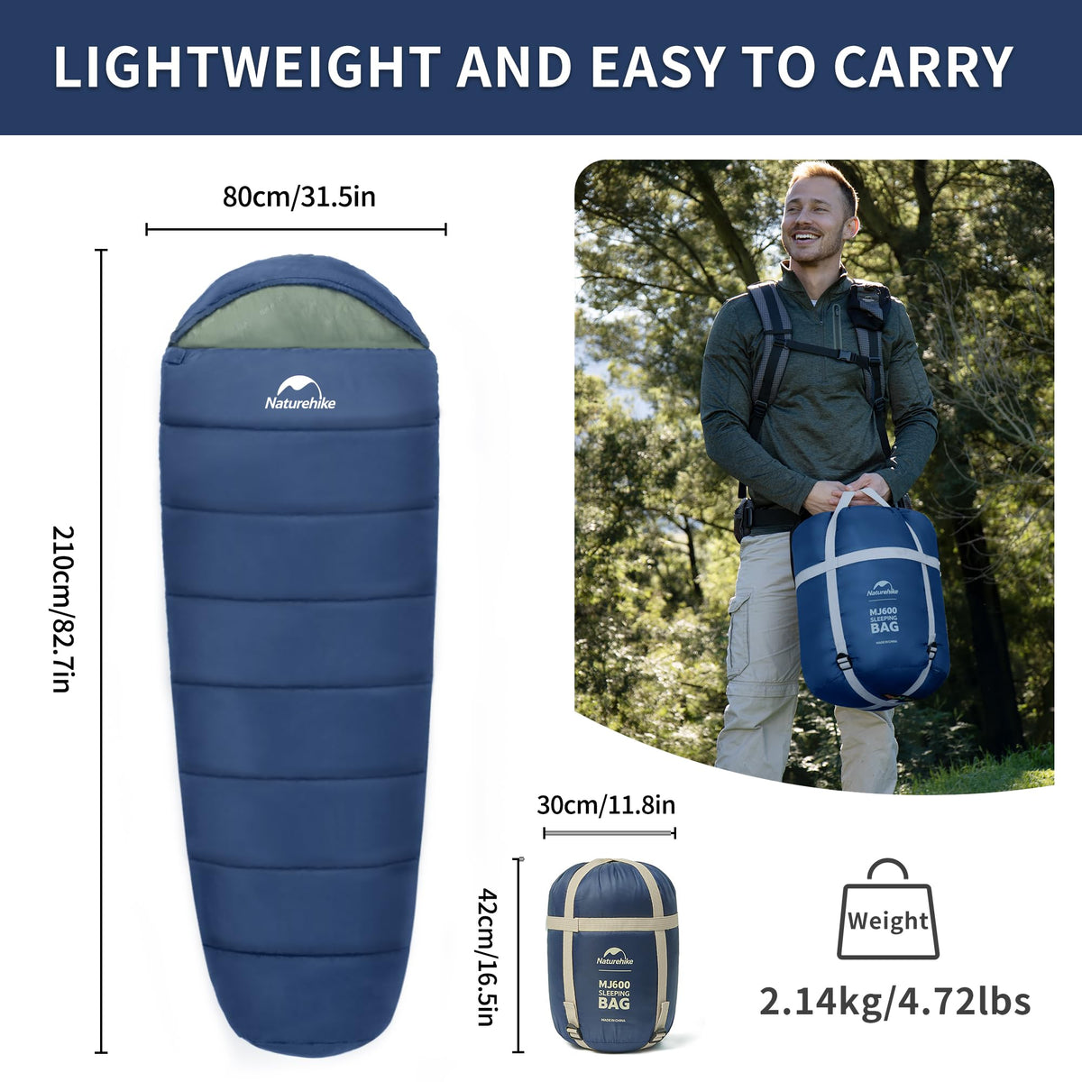 Naturehike Mummy Backpacking Sleeping Bag for Cold Weather, Winter Camping Sleeping Bag for Adults, Cotton Comfortable Sleeping Bag for Hiking,Climbing,Travelling 🍁 All In One Marketplace Canada