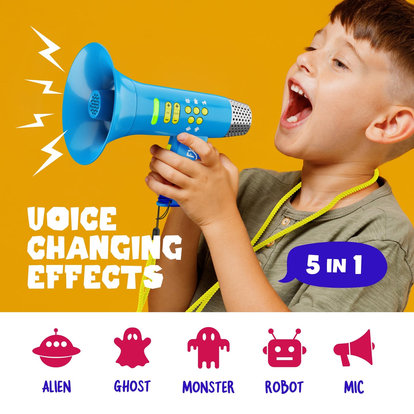 Voice Changer for Kids - Voice Changing Device for Boys & Girls Ages 3-8+ Olds - Birthday Easter Gifts for 3, 4, 5, 7, 8 Year Old Boy - Cool Outdoor Toys Gift Ideas for Kid, Toddler - Available at All In One Marketplace Canada