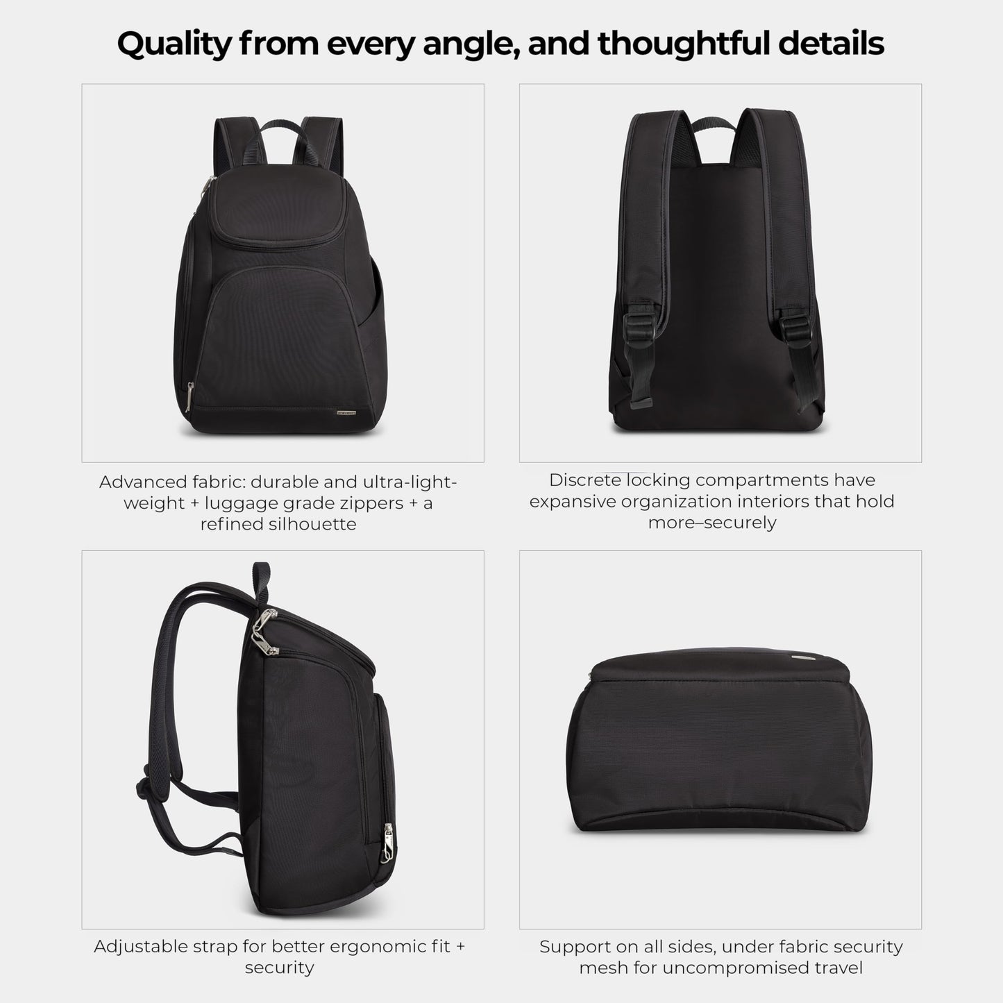Travelon Backpack,Black,One Size Travelon