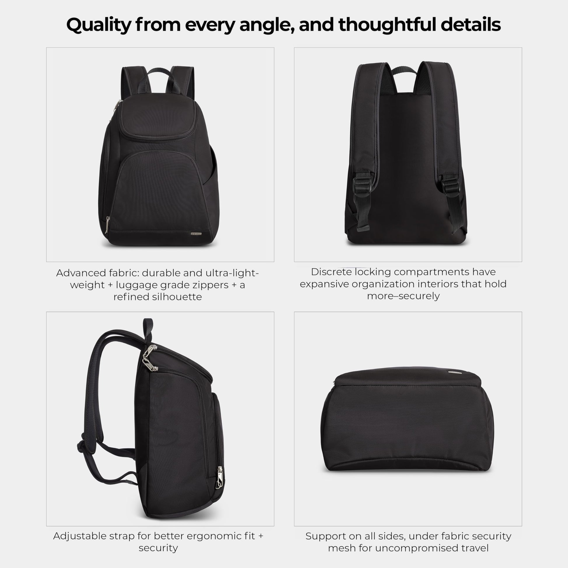 Travelon Backpack,Black,One Size Travelon