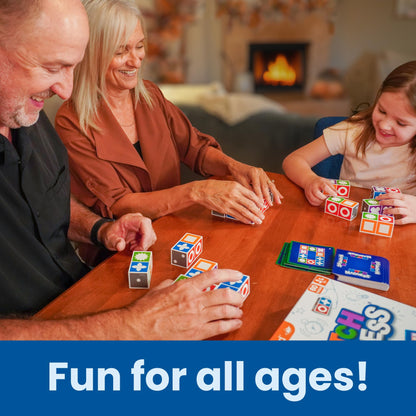 FoxMind Games: Match Madness, Family Board Games for Kids Ages 7 and up, Teens, and Adults. Pattern Block Matching Board Game, Puzzle Game Think Fast to Make The Match, 1 to 4 Players