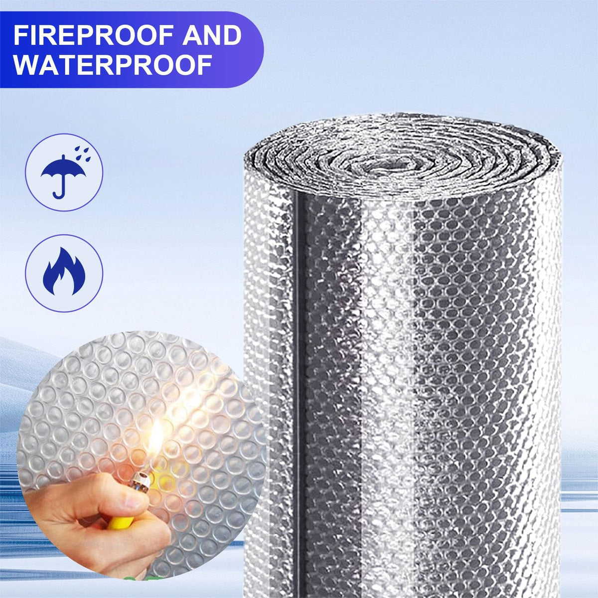 Reflective Window Insulation Sheet 15.7In x 20Ft for Summer & Winter Thermal Bubble Foil Insulation Cover Radiant Barrier Roll for RV, Wrap, Attic, Roof, Car, Garage (40x610cm) 🍁 All In One Marketplace Canada