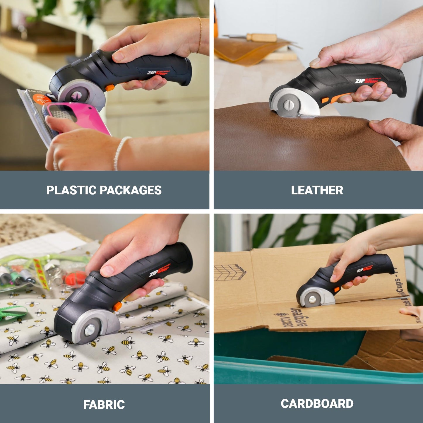 Worx Zipsnip Cordless Electric Scissors, Rechargeable Cardboard Cutter, 4V Powerful Fabric Scissors with 2 Safety Blades and Storage Bag WX082L.2 - Available at All In One Marketplace Canada