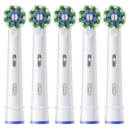 Oral-B Genuine Replacement Brush Heads, Cross Action, Refills For Oral-B Electric Toothbrushes, White, 5 Count