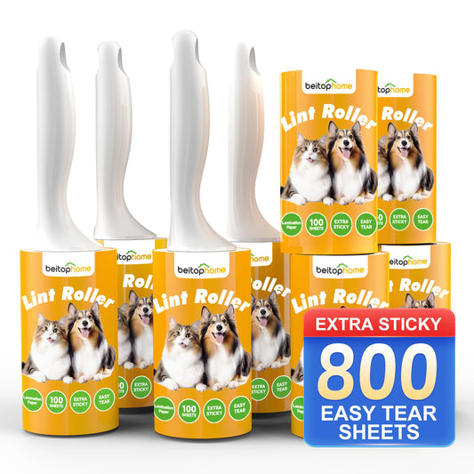 Lint Roller for Pet Hair Extra Sticky, 800 Sheets with 4 Durable Handles and Strong Paper Refills, Pet Hair Roller for Dogs and Cats, Lint Remover for Clothes, Carpet, and Furniture