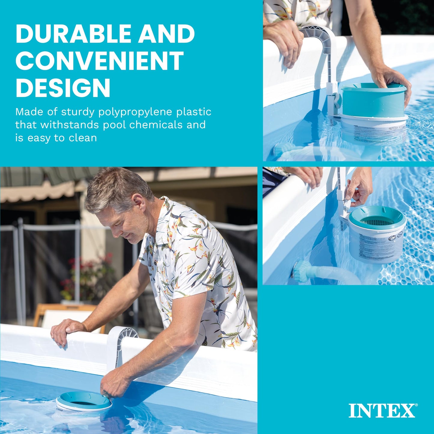 INTEX 28000E Deluxe Wall Mount Pool Cleaning Surface Skimmer for Above Ground Pools