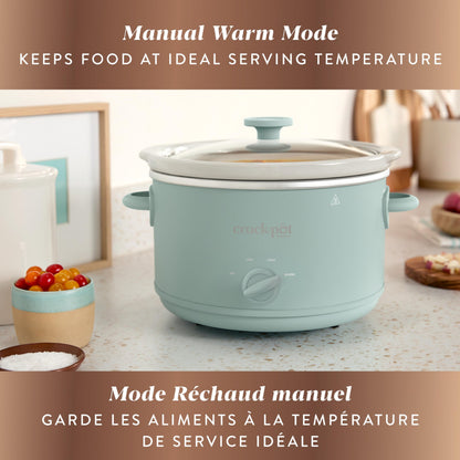 Crock-Pot Design Series 4.5-Quart Manual Slow Cooker, Ocean Fog Green Crock-Pot