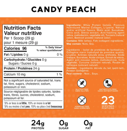 Revolution Nutrition Splash Clear Isolate Protein Powder – 100% Clear Whey, Candy Peach Flavor, 24g Protein Per Serving, Zero Sugar & Zero Carb, 667g (23 Servings)