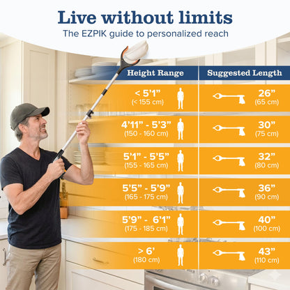 EZPIK® PRO 36" Long Reach Grabber Tool for Elderly - 90 cm Folding Magnetic Pick Up Stick - Grabber Stick for Disabled with Rotating Head - Available at All In One Marketplace Canada
