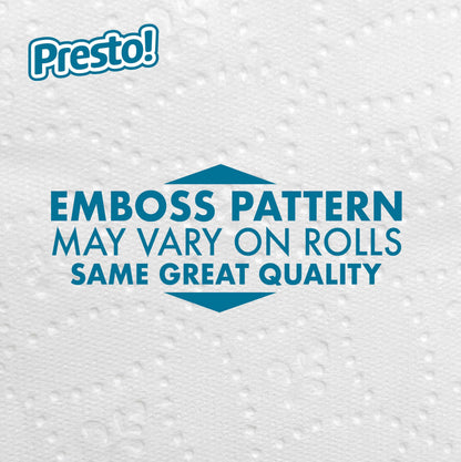 Amazon Brand - Presto! 313 Sheet Mega Roll Toilet Paper, Ultra-Soft, Pack of 12, 12 Family Mega Rolls Equivalent to 60 Regular Rolls, White Presto!