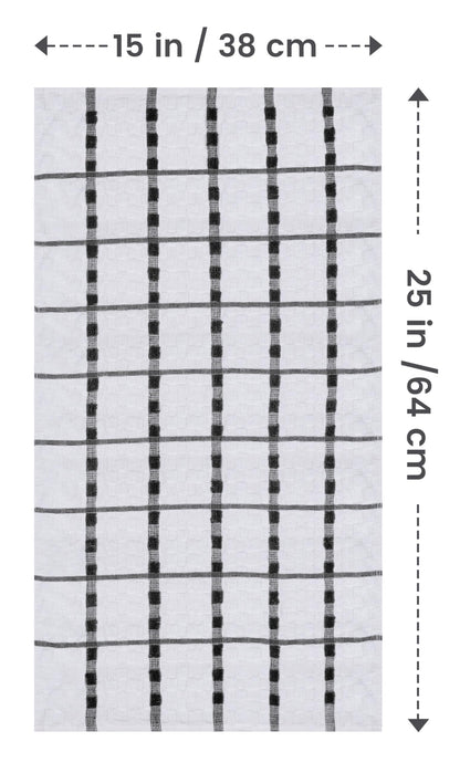Utopia Towels Kitchen Towels, 12 Pack, 15 by 25 Inches, Dobby Weave, 100% Ring Spun Cotton, Super Soft and Absorbent Dish, Tea, and Bar Towels, Black - Available at All In One Marketplace Canada