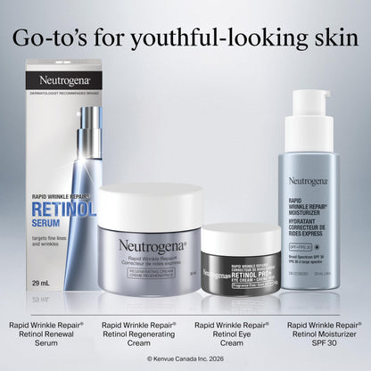 Neutrogena Retinol Face Moisturizer, Rapid Wrinkle Repair, Daily Anti-Aging Neck & Face Cream with Hyaluronic Acid, Retinol Cream, Fragrance Free, Fades Fine Lines, Wrinkles and Dark Spots, 48 mL - Available at All In One Marketplace Canada