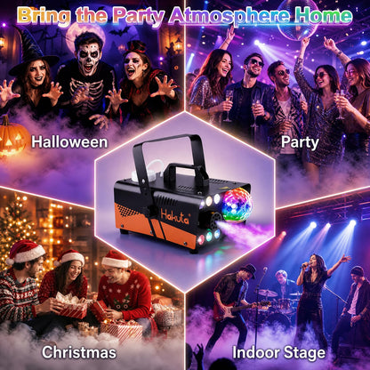 HAKUTA 800W Fog Machine with Disco Ball & RGB LED Lights, 3000 CFM 🍁 All In One Marketplace Canada