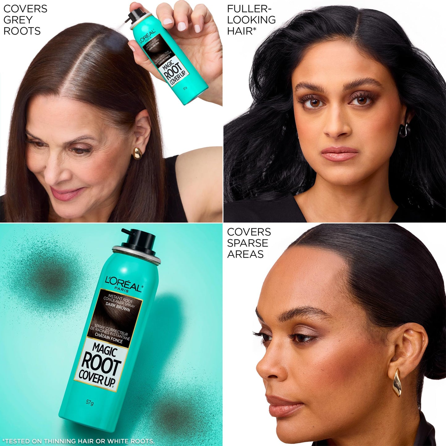 L'Oréal Paris Magic Root Cover Up Root Touch Up, Temporary Hair Dye, Light Brown Hair Dye, Hair Root Touch Up for Thinning Hair, Grey Coverage, Pack of 2 Hair Dye L'Oreal Paris