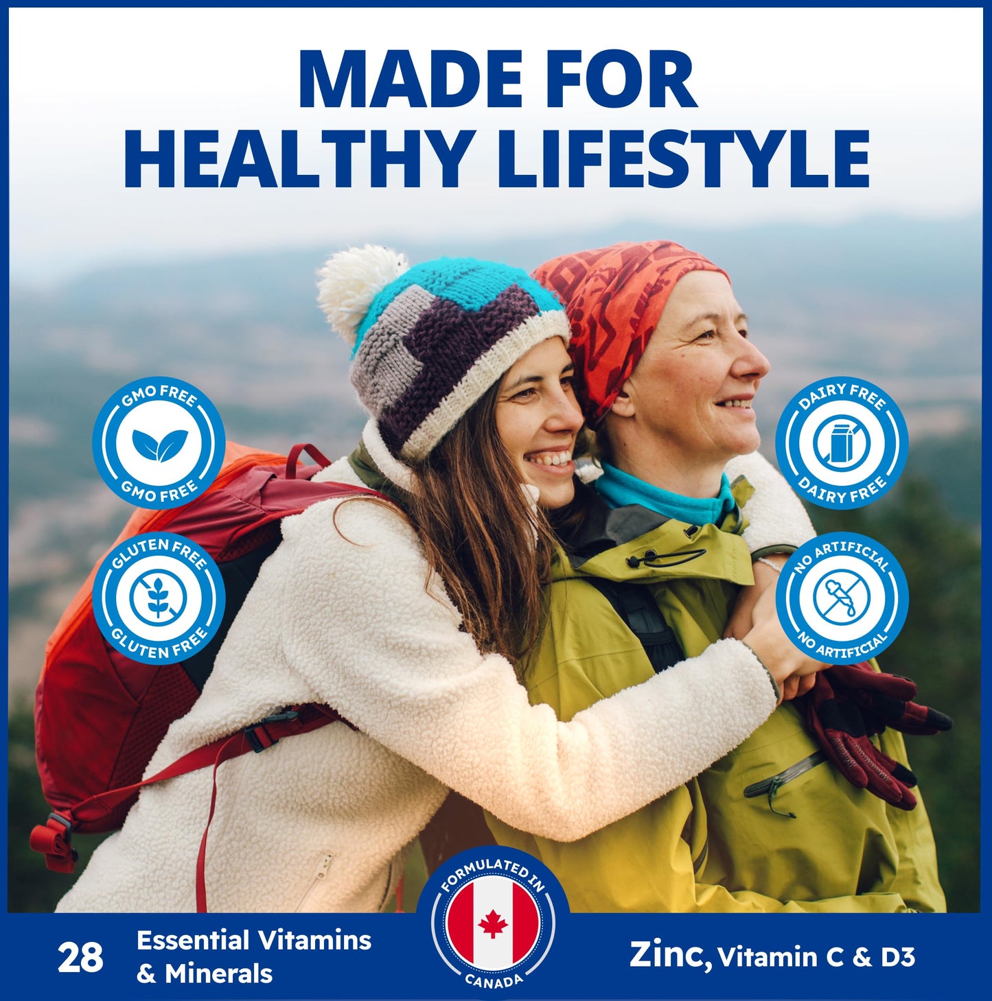 CanPrev Adult Multi, 60 V-Caps 30-Day Supply - Non-GMO and Gluten-Free - High-Potency Multivitamin and Multi-Mineral Formula - Iron-Free - Easy to Digest - Complete Daily Vitamins and Minerals - Available at All In One Marketplace Canada