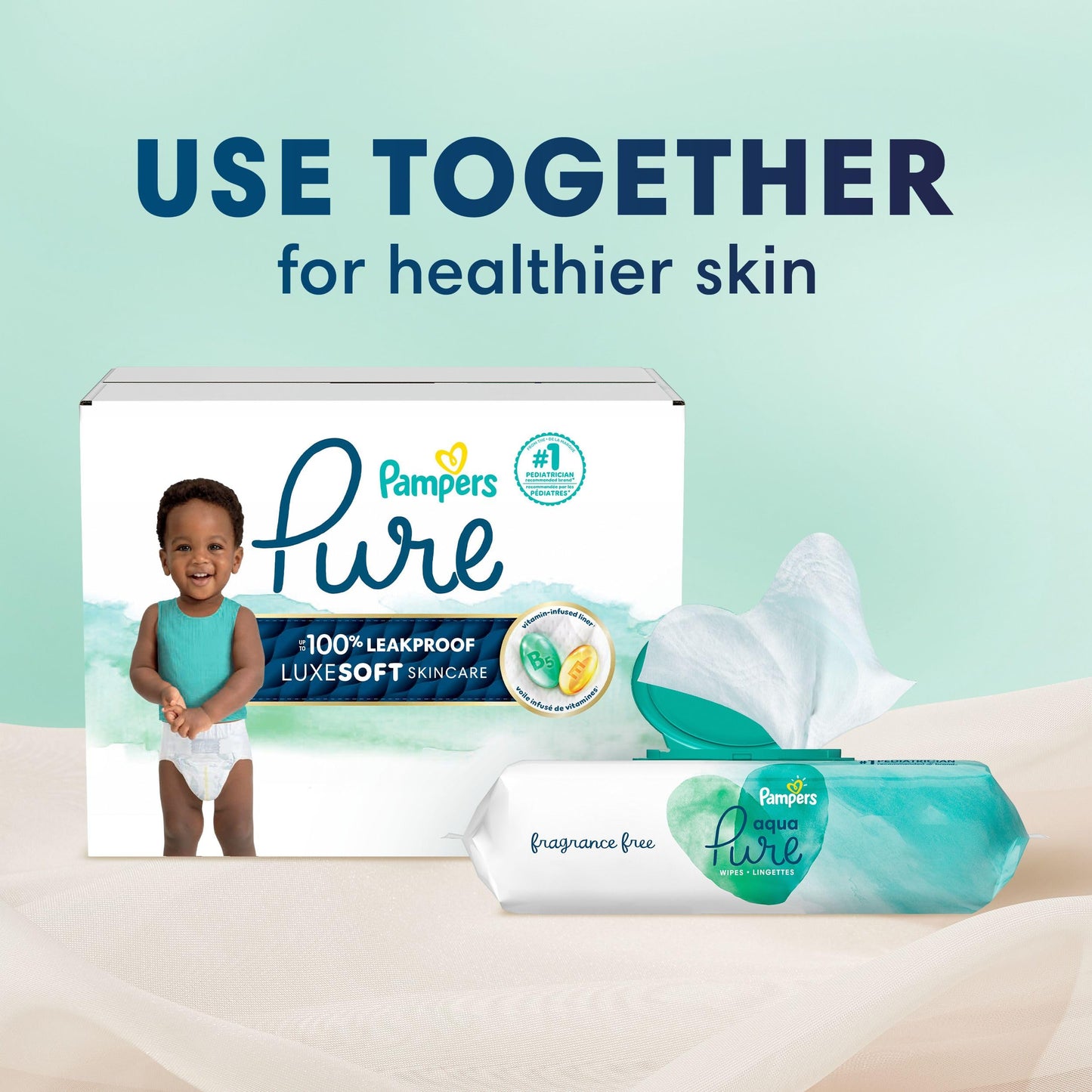 Pampers Pure Baby Diapers, Size 3, Up to 100% Leakproof, Premium Hypoallergenic Soft Diapers, 1 Pack (Count of 66) 🍁 All In One Marketplace Canada