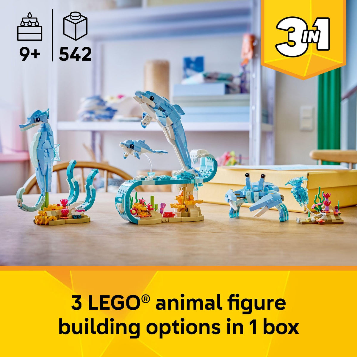 LEGO Creator 3 in 1 Sea Animals: Beautiful Dolphins 31385