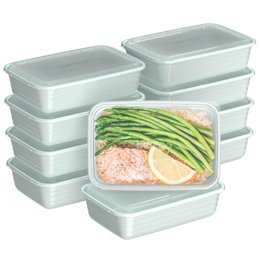 Bentgo Prep 1-Compartment Meal-Prep Containers with Custom-Fit Lids - Microwaveable, Durable, Reusable, BPA-Free, Freezer and Dishwasher Safe Food Storage Containers - 10 Trays & 10 Lids (Mint) - Available at All In One Marketplace Canada