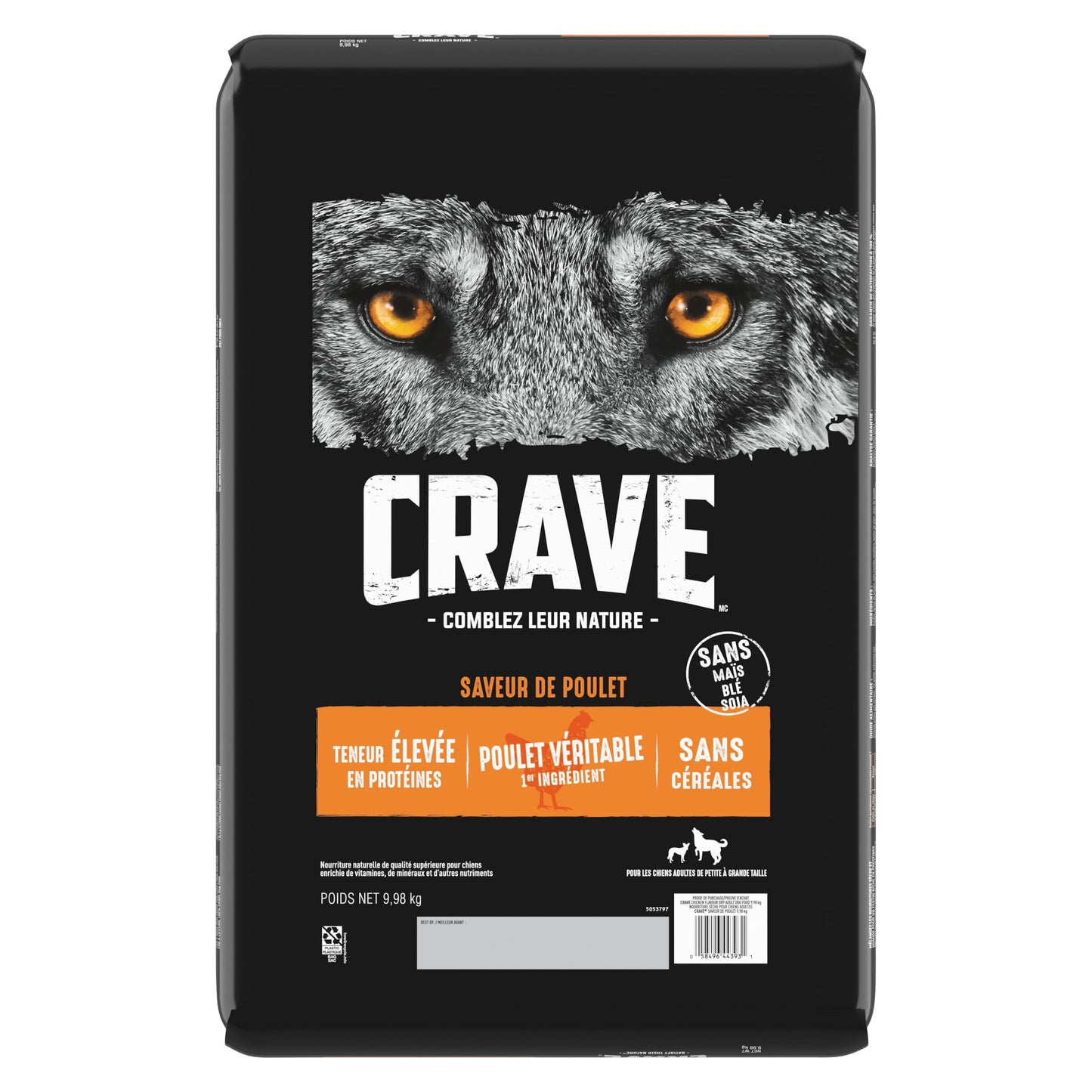 Crave Adult Dry Dog Food, Chicken Flavour, 9.98kg CRAVE