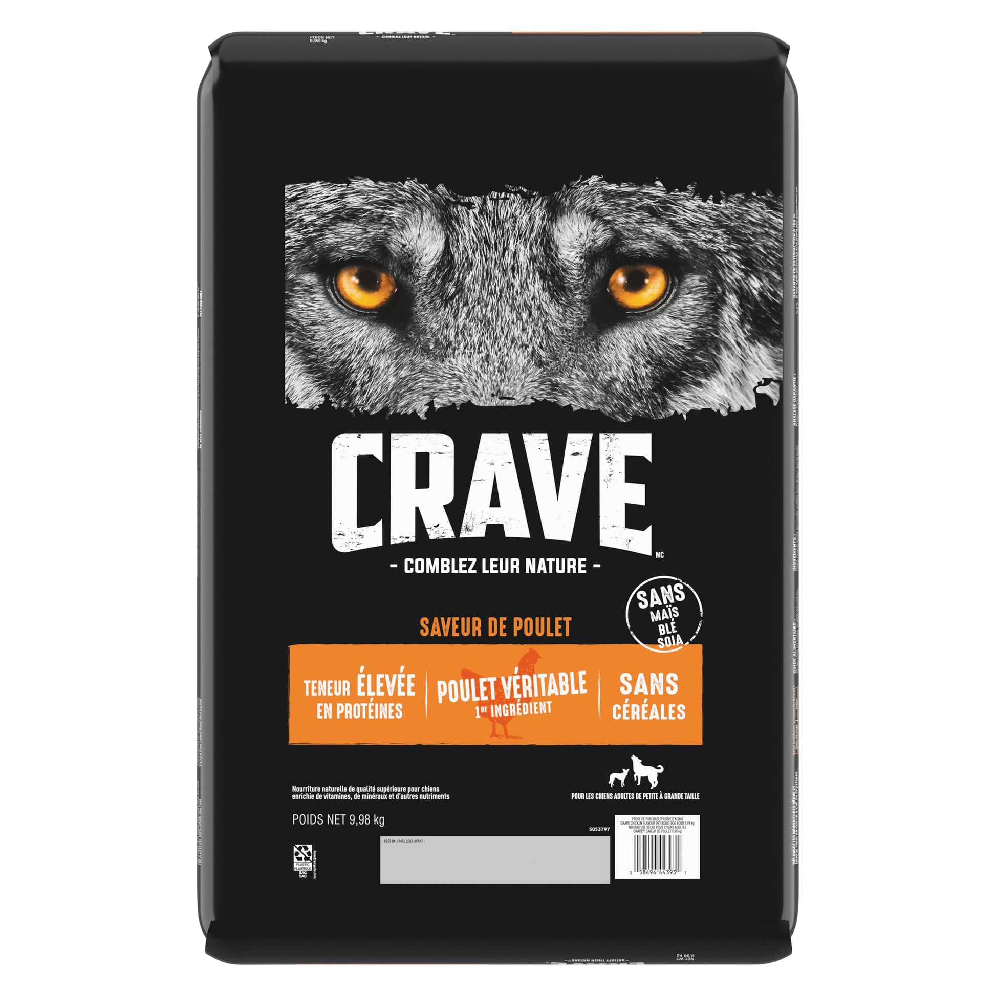 Crave Adult Dry Dog Food, Chicken Flavour, 9.98kg CRAVE