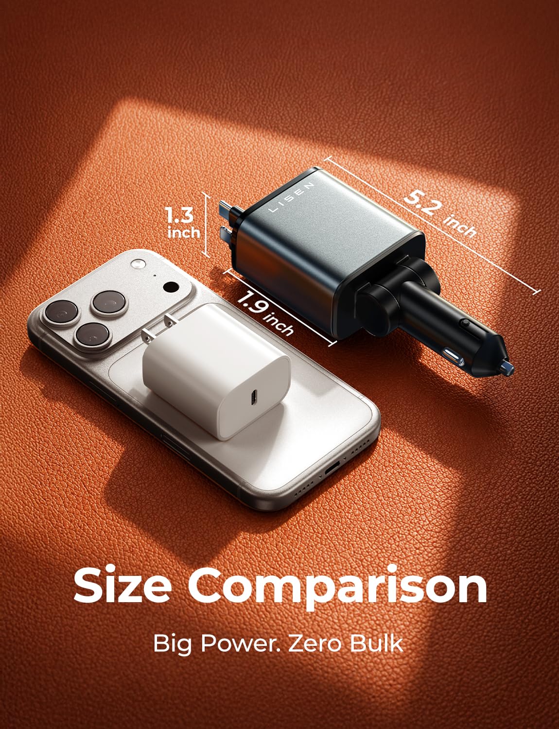 LISEN Retractable Car Charger, for Gifts for Him Her, 84W Cars Adapter USB C Fast Charger for iPhone 17 Pro Max, Car Accessories Gadgets for Men, Anniversary Birthday Gifts for Men Women - Available at All In One Marketplace Canada