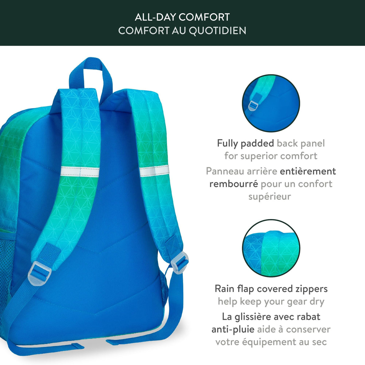 Roots Essential Kids 3-in-1 Backpack Set, Green, 22.5L