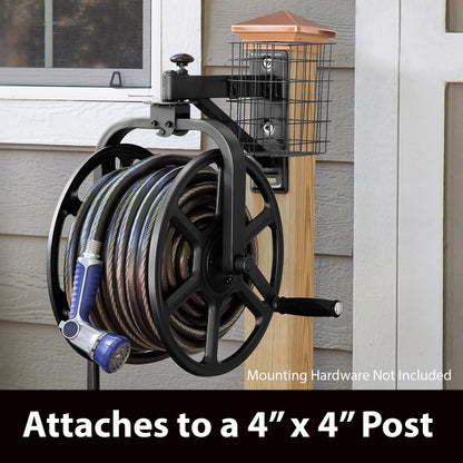 Liberty Garden 712-B Single Arm Navigator Multi-Directional Garden Hose Reel, Holds 125-Feet of, 5/8-Inch, Black, Height: 22.00", Width: 20.25", Depth: 18.6", Weight: 12.50 lbs Liberty Garden